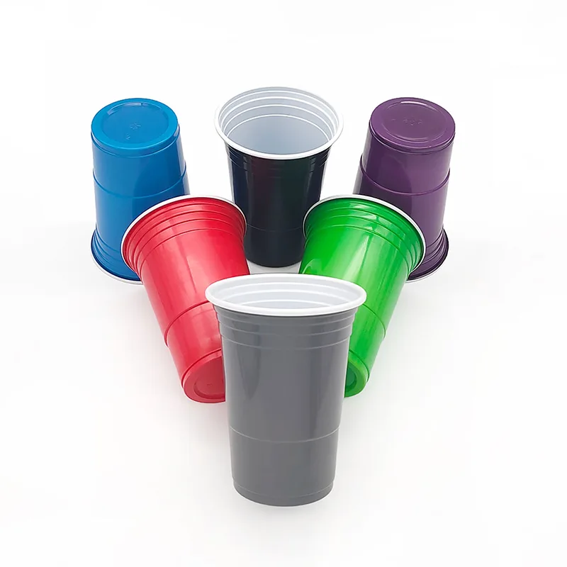 Gobelet en plastique jetable bicolore de 16 oz