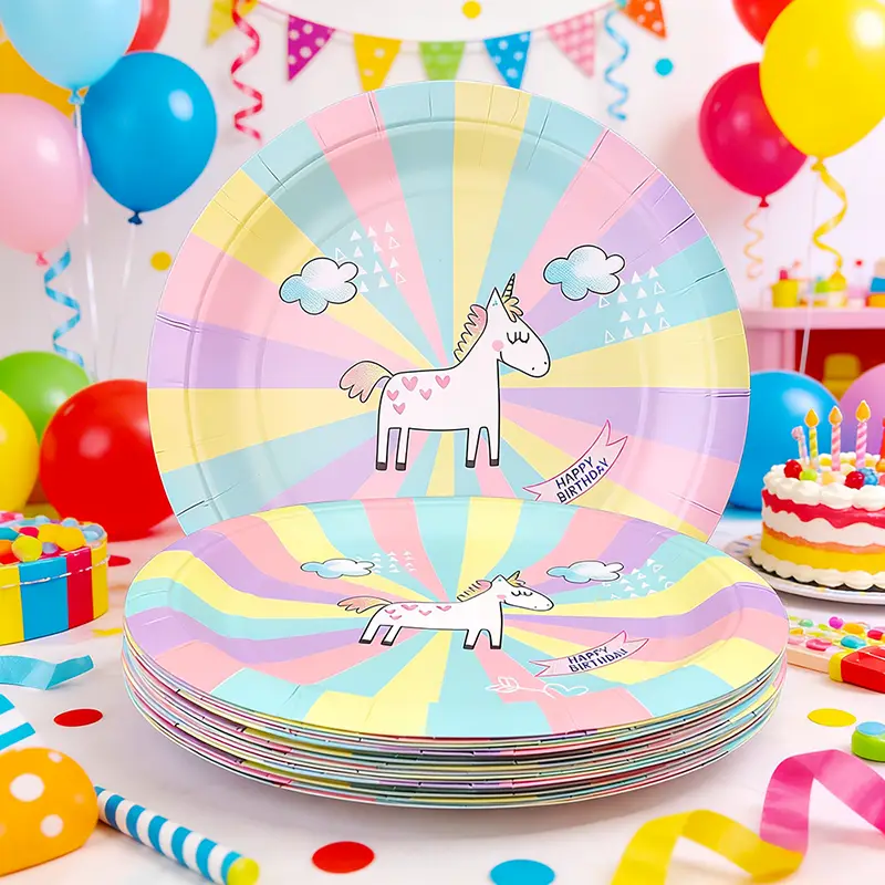 Assiette à papier ronde jetable de 7 pouces