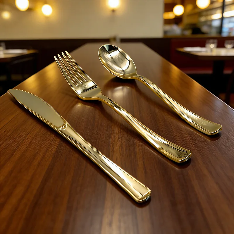 Couteaux de fête classiques Fourchettes Cuillères Couverts en plastique